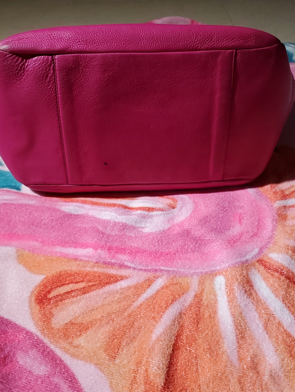 COACH Hot Pink Pebbled Leather Tote - Picture 5 of 7